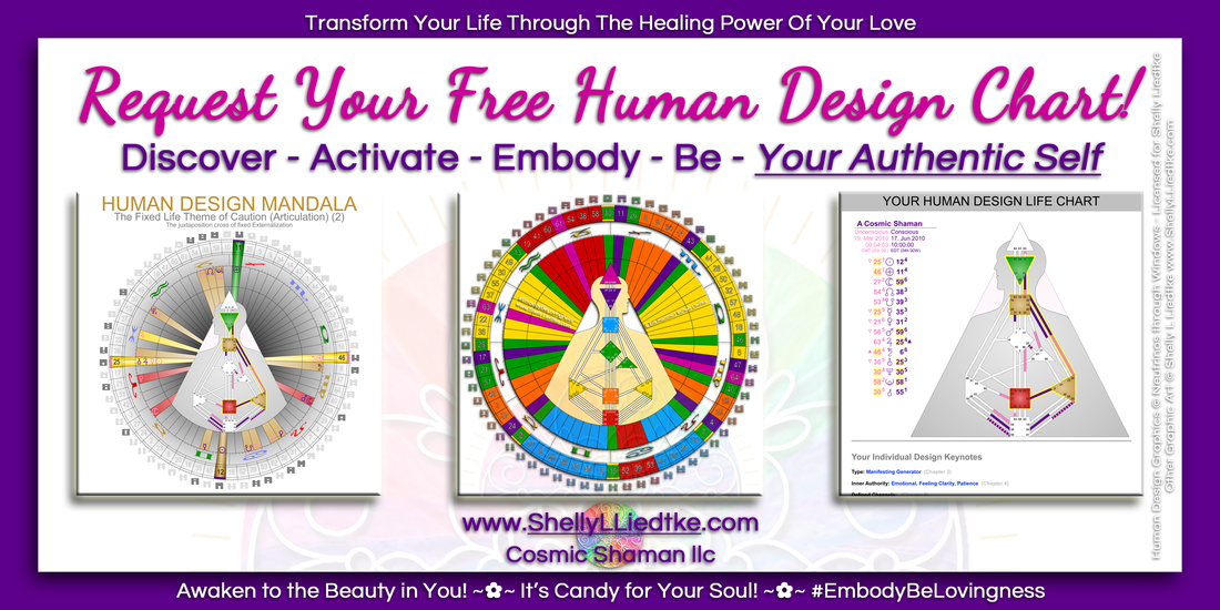 FREE Human Design Chart And Mandala - A Cosmic Shaman - www.ShellyLLiedtke.com - #EmbodyBeLovingness