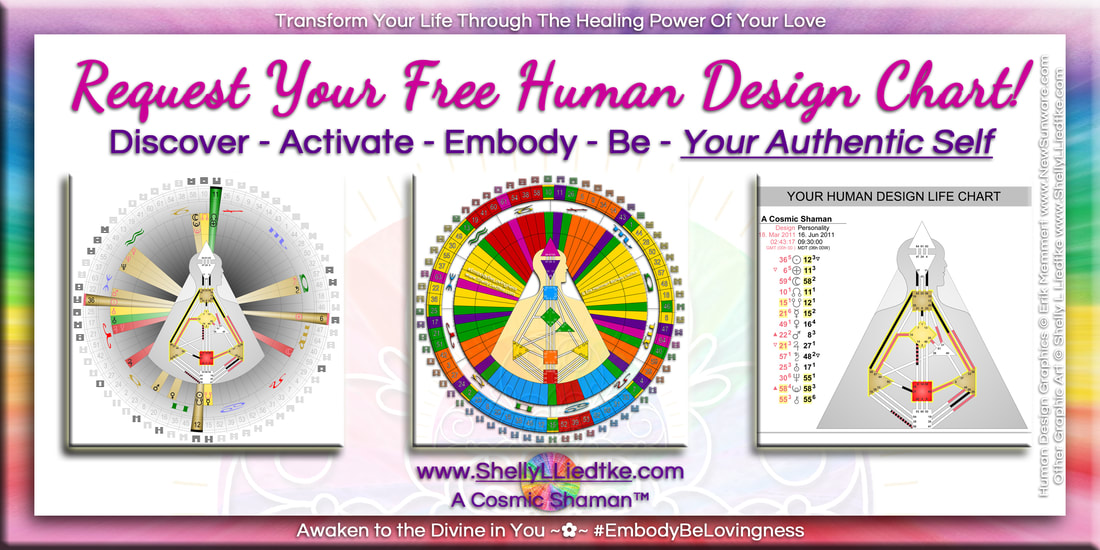 Free Human Design Chart and Mandala from A Cosmic Shaman - www.ShellyLLiedtke.com - #EmbodyBeLovingness